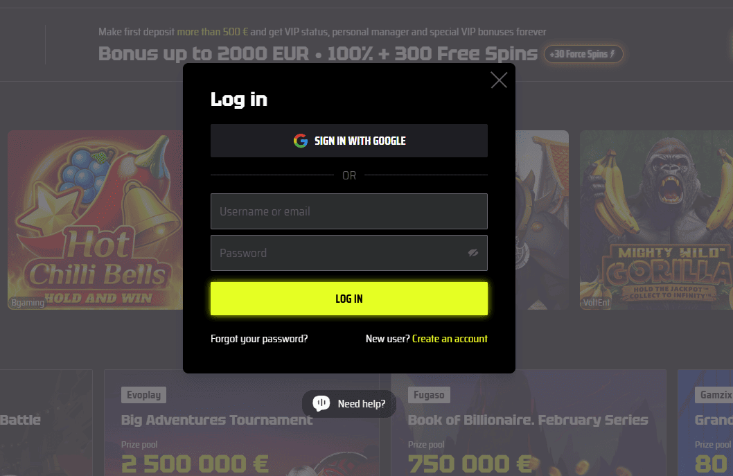 SlotsVader casino innlogging